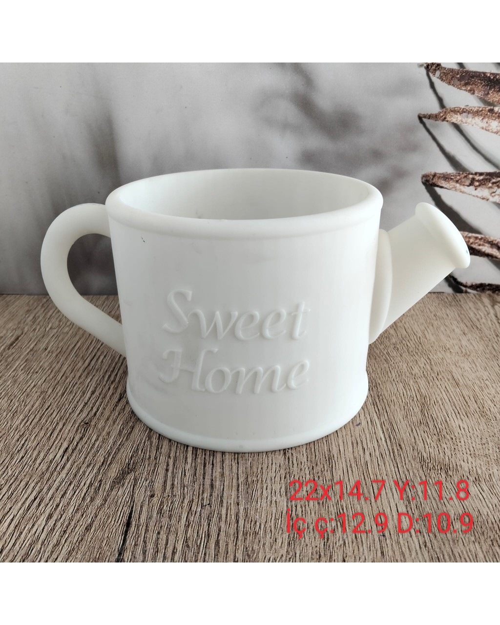 YY4994 Sweet Home Yazılı Saksı Silikon Kalıp • El Yapımı Dekoratif Saksılar ve Özel Günler için Hediye Seçeneği!